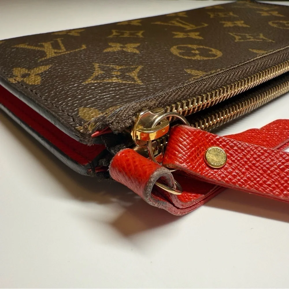 Louis Vuitton Monogram Portefeuille Adele Long Wallet with Red Interior